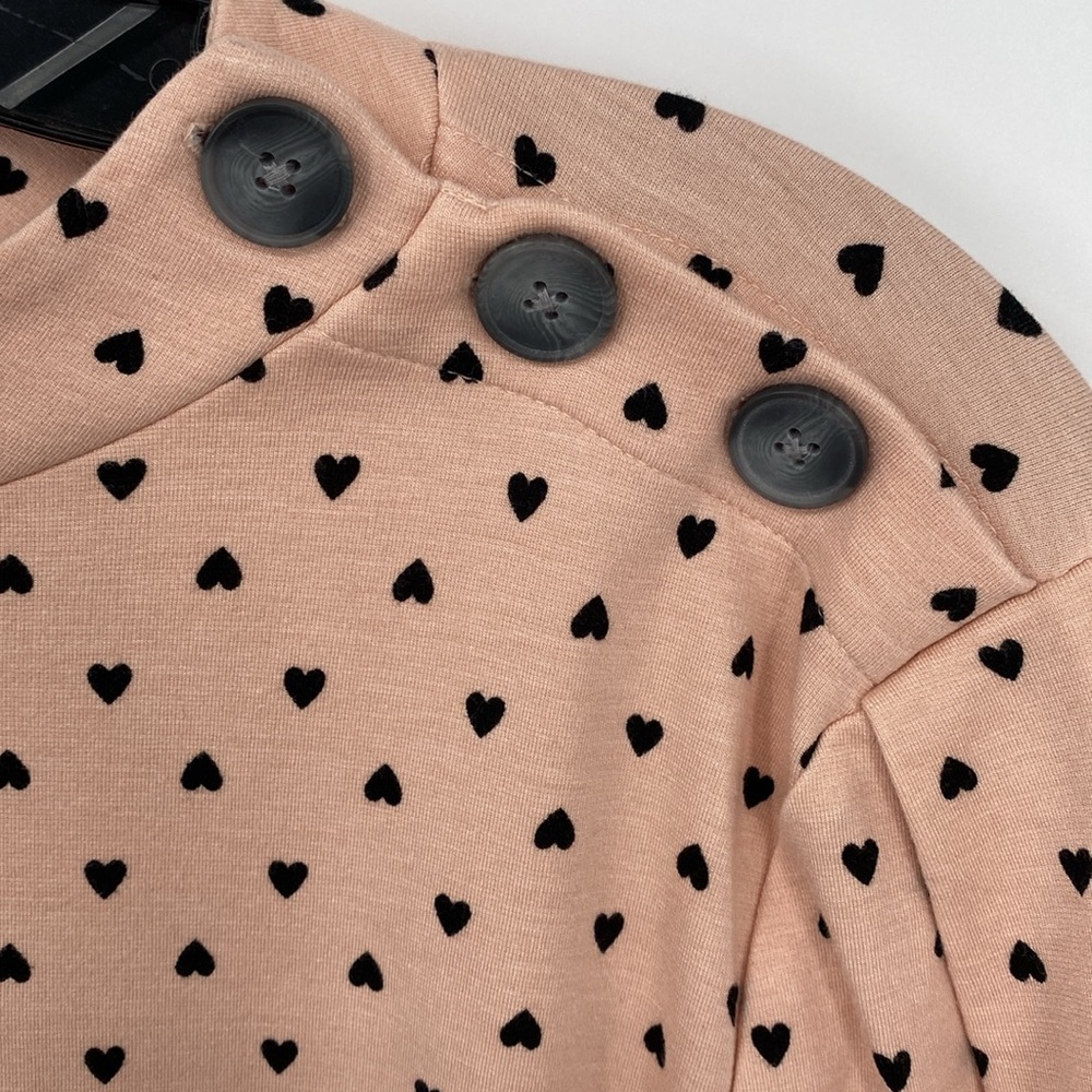 Ann Taylor Knit Top with Black Heart Pattern Size Large - Picture 4 of 7